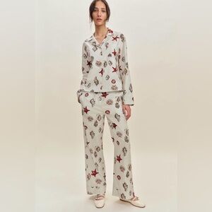NWT Reformation coco sea shell star pajama set in natural